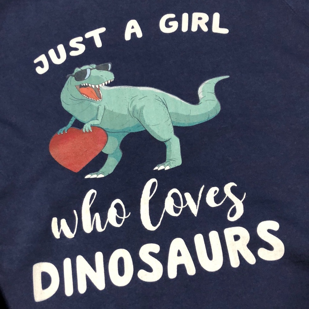 Just a Girl Who Loves Dinosaurs navy Sweatshirt M